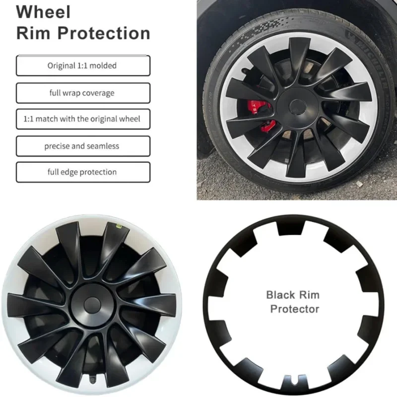 For Tesla Model Y 20 Inch Rim Wheel Hub Protection Patch Protectors ABS Wheel Guard Covers Accessories Auto Exterior