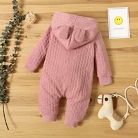 Barboteuse pour nouveau-né de 0 à 18 mois, pour garçons et filles, oreilles mignonnes, solide, à capuche, manches longues, vêtements pour nourrissons, Costumes d'automne et d'hiver 5