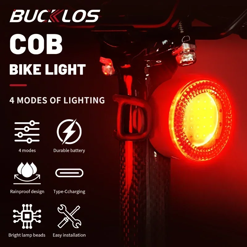 BUCKLOS Ultralight LED Bicycle Headlight and Taillight Set