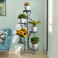 Tall Plant Rack Stand 5 Tiered Metal Plant Shelf Garden Flower Pots Display Holder