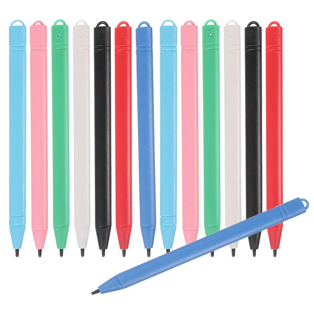 14Pcs LCD 쓰기 태블릿 용 단단한 플라스틱 스타일러스 펜 필기 그리기 학교 사용 범용 쓰기 태블릿 스타일러스 펜