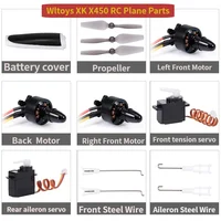 WLtoys XK X450 RC Airplane Spare Parts  Wing Battery Cover Case Motor Engine  Servo ESC LED Blade Prop Screws Base Receiver 1