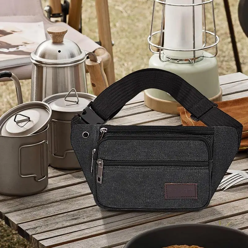 Fashion Women Men Waist Packs Multi-Pockets Fanny Pack Pouch Hip Purse Satchel Canvas Belt Bags Casual Wallet