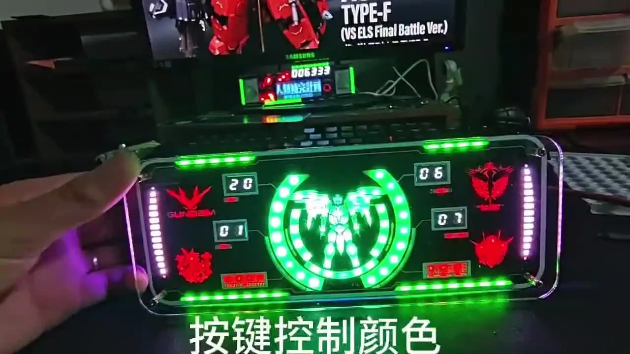 Cyberpunk rgb led nixie蛍光管時計デジタルテーブル