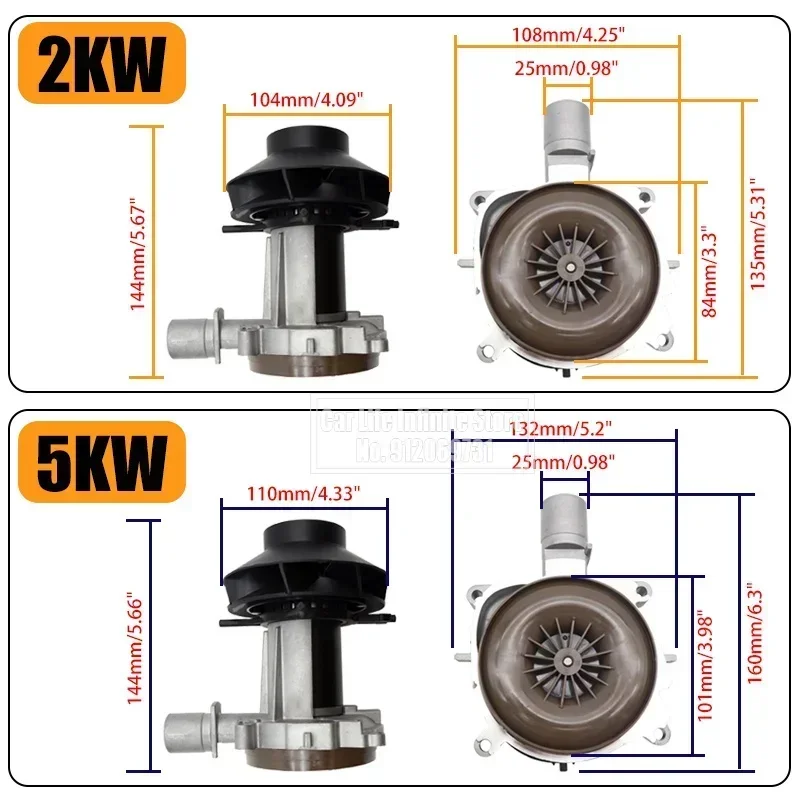 12V 24V Car Heater Blower Motor Assembly for Eberspacher 2KW 5KW Diesel Air Parking Heaters D2 D4 Car Truck Parking Heater
