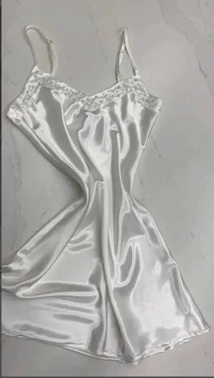 Veste de Mariage en Satin artificiel astique avec Bretelles Spaghetti et Perles, Robe de Soirée à l'Intérieur, Sous-Vêtements, Cape Sexy pour Patients