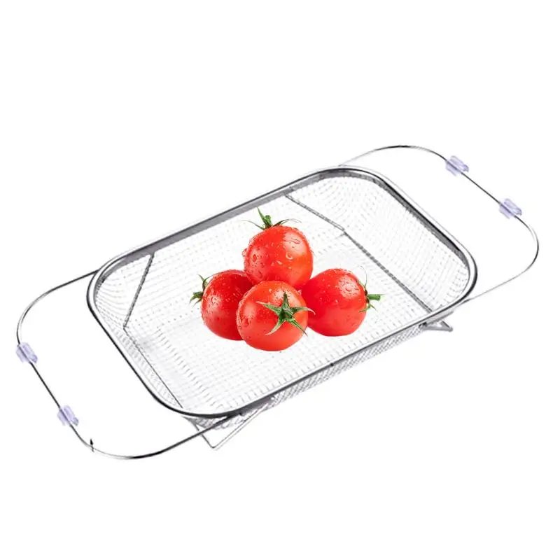 

Сушилка для посуды, кухонная стойка из нержавеющей стали, выдвижная сетка для слива раковины, телескопическая полка для посуды, овощей и