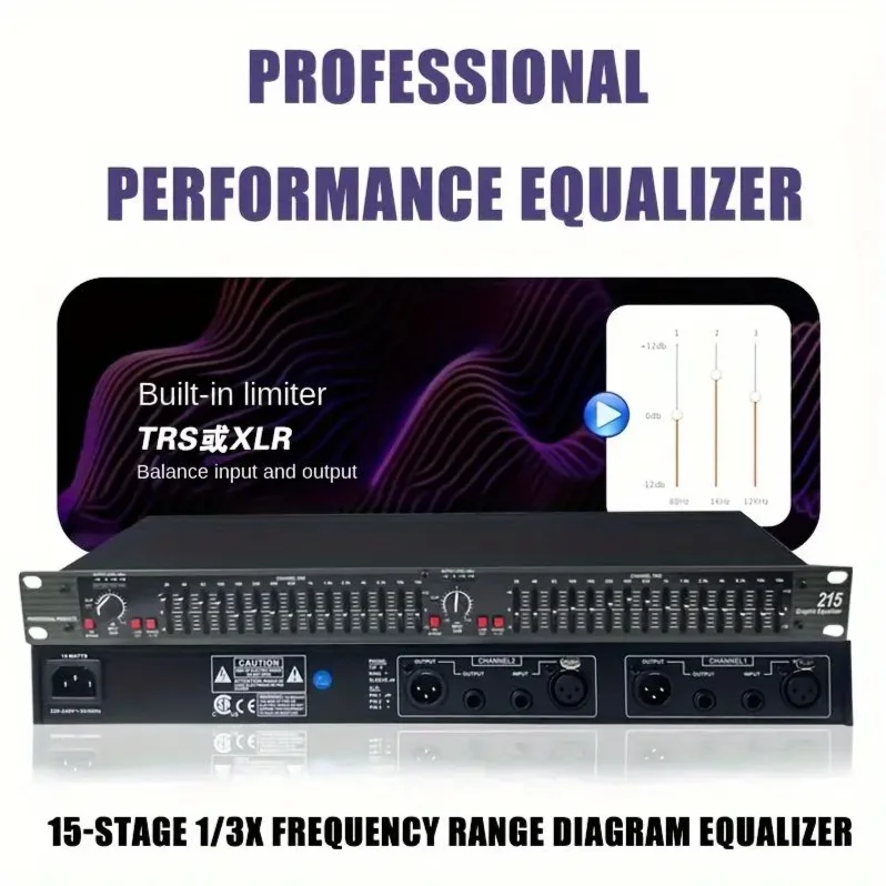 EQ215 Professional Audio Equalizer Boost Your Audio With US Plug Precision Tuning Ideal For Studios Live Performances