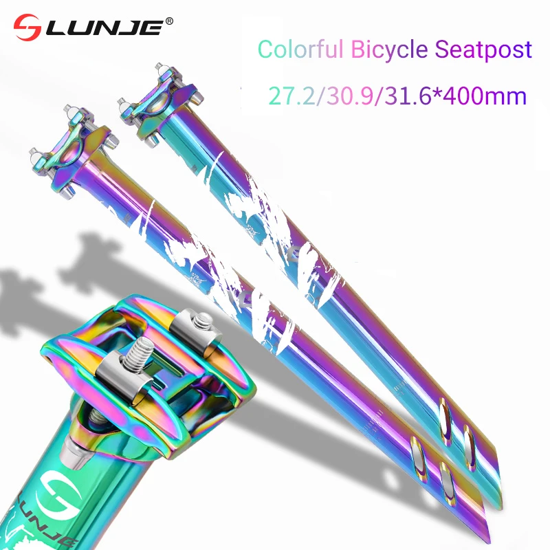 LUNJE Colorful Aluminum Alloy Mountain Bike Seatpost 27.2 30.9 31.6mm