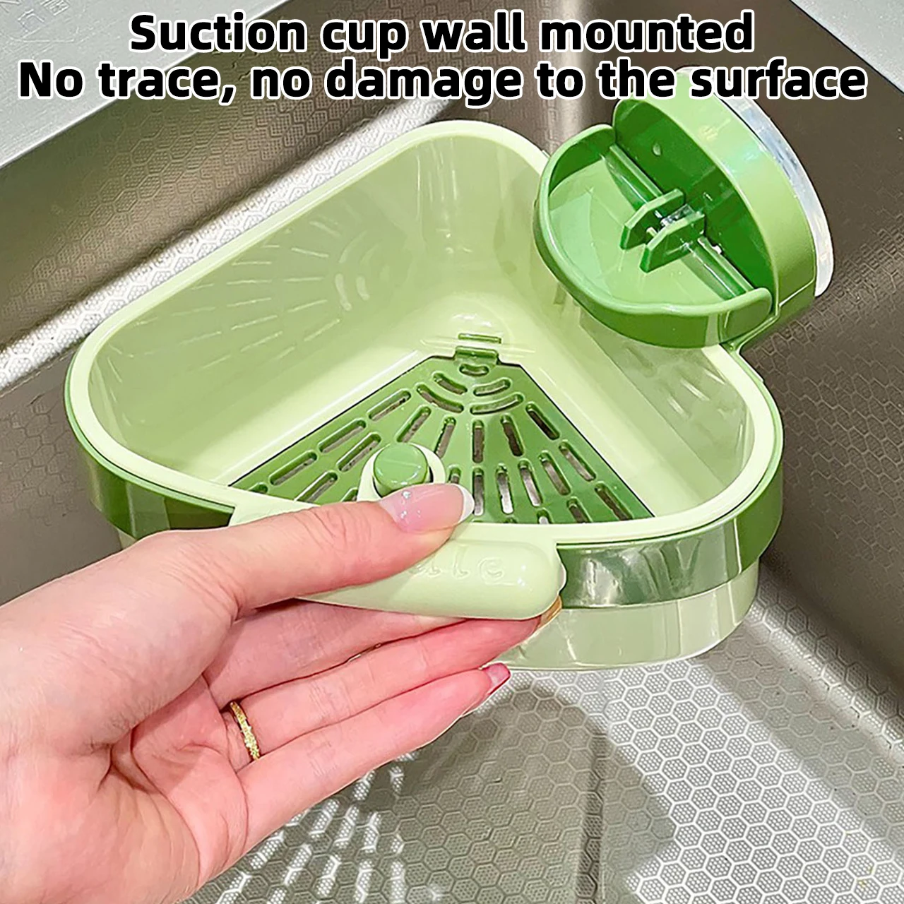 Suction Cup Sink Strainer Basket Triangular Vegetables Fruit Washing Filter Rack Sink Strainer Filtration of Leftovers