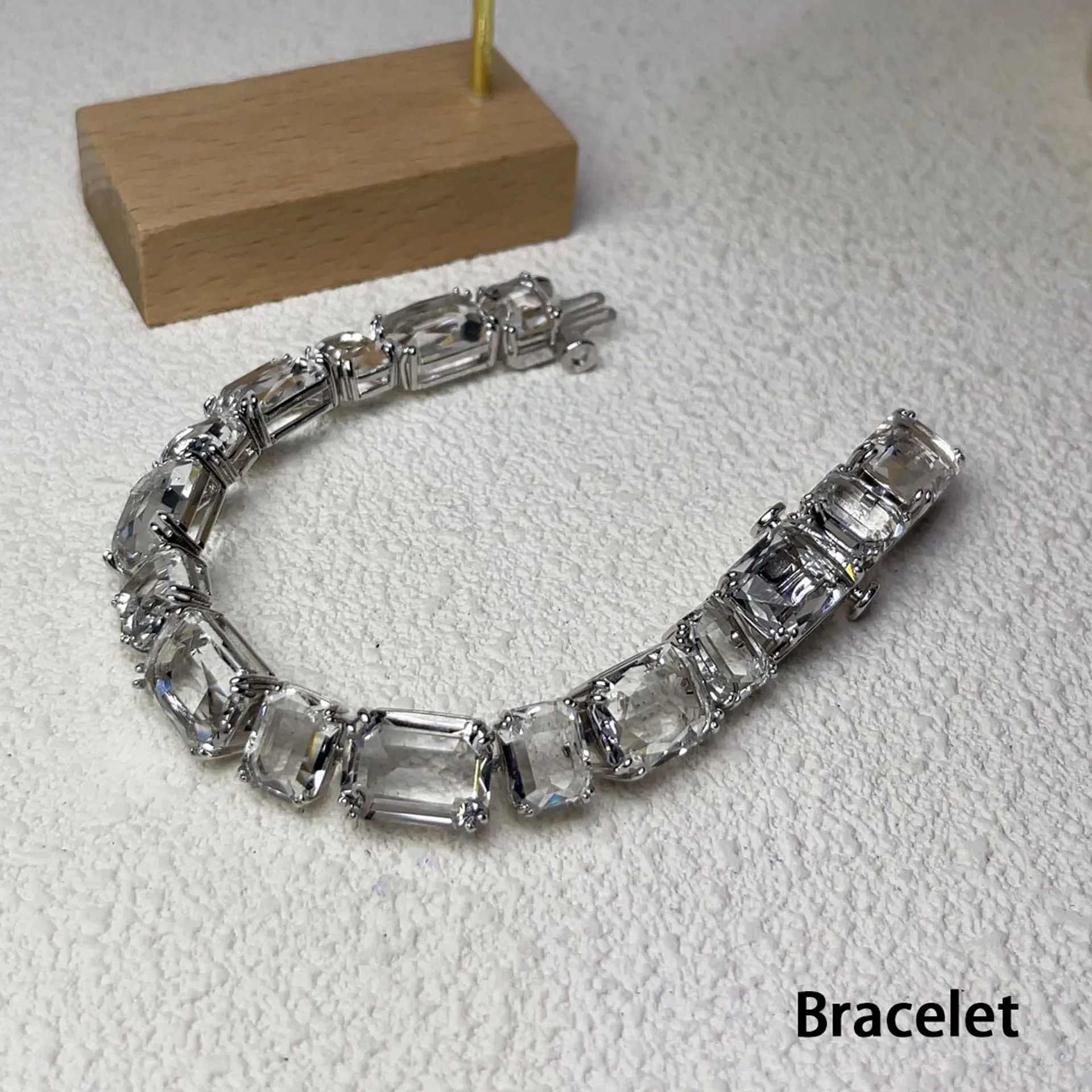 2025 Original Geometric Cut Crystal Fine Jewelry Set for Women High Quality Necklace Earrings Bracelet Ring Wedding Accessories 4
