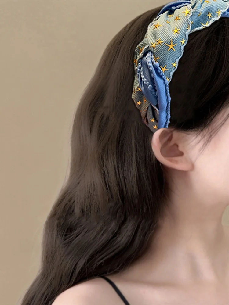 고한 인모 랩 U7064 고한 인모 랩 빈티지 청바지 루즈한 여성용 다목적 고한 인모 랩 인모 랩 고한 인모 랩