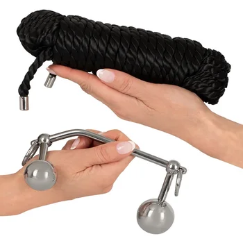 Stainless Steel Double Ball Anal Hook Rope Collar Body Slave Bondage Restraint Male Metal Anal Butt Plug Vagina Insert Toy 4