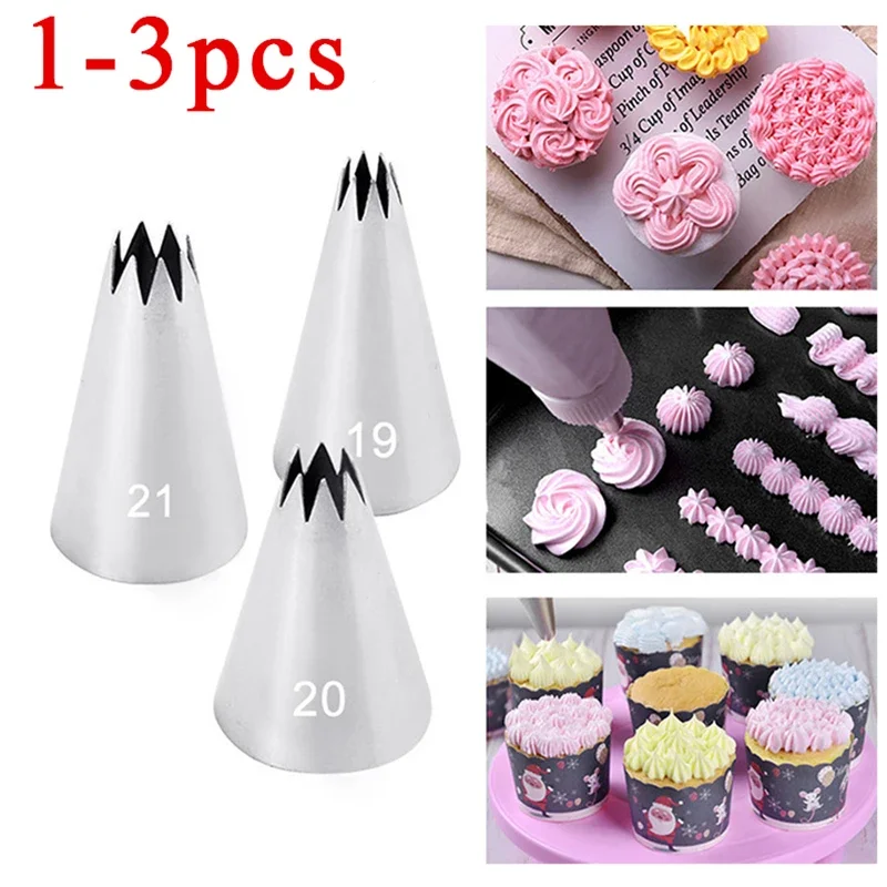 

BCMJHWT 19# 20# 21# Open Star Flower Pastry Cake Icing Piping Pastry Nozzles Cake Cream Decoration Tip Cupcake Fondant Decor