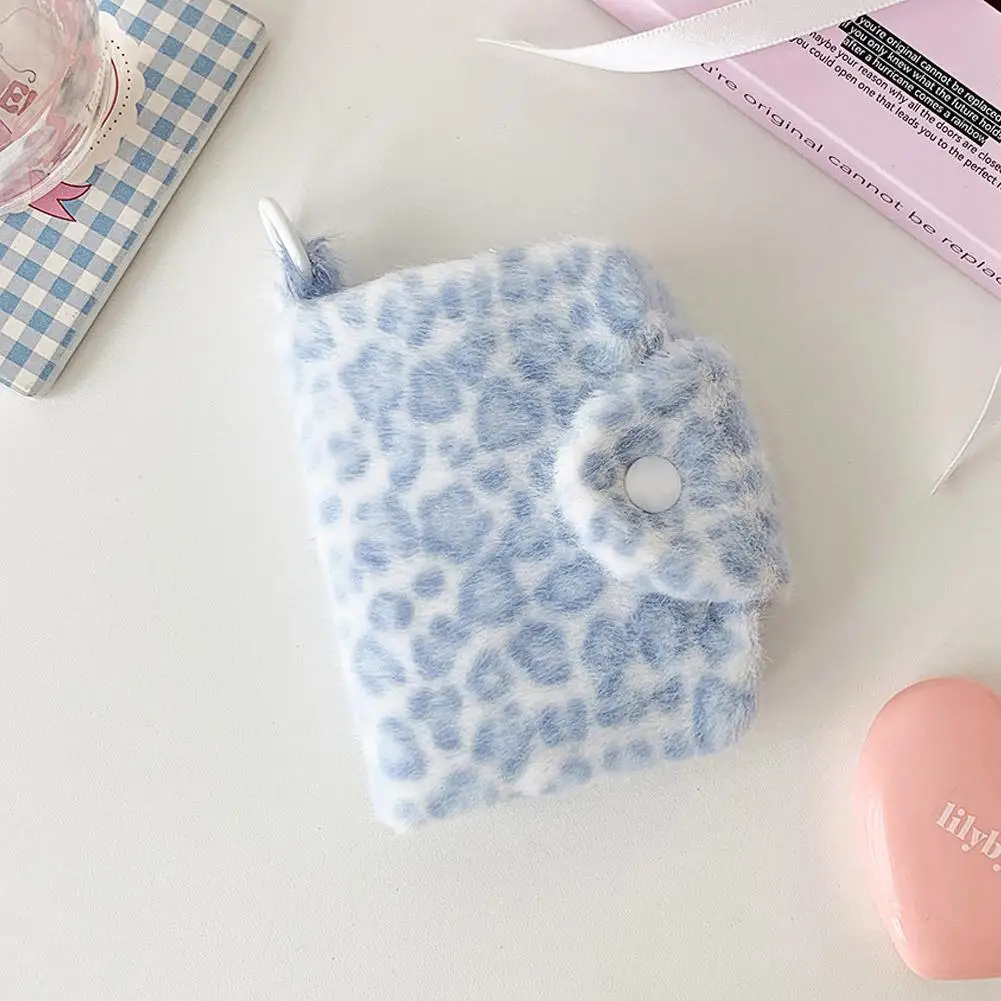 Leopardenmuster-Münzbörse Plüsch-Klappverschluss Mini-Geldbörse für Mädchen Tragbarer Ausweishalter Münztasche Kleine Clutch-Tasche – Detail 2