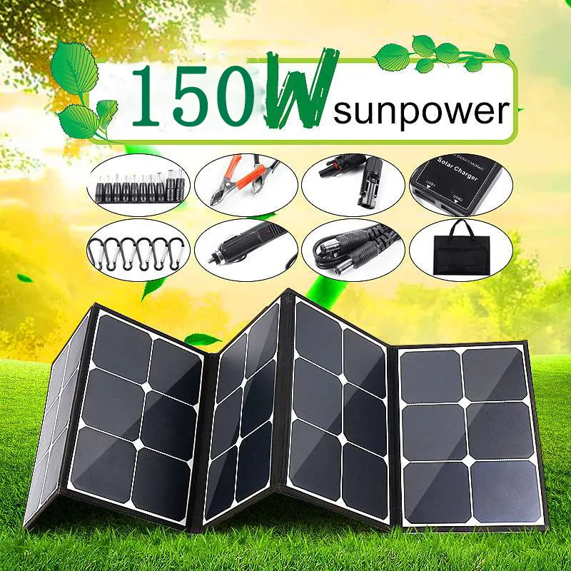 

Portable Sunpower150W Solar Energy Storage Foldable Bag Outdoor Portable Rechargeable Battery Photovoltaic SP120W