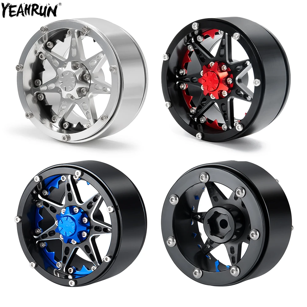 

YEAHRUN 4Pcs 2.2" Metal Beadlock Wheel Rim for 1/10 RC Crawler Car TRX4 TRX6 Axial SCX10 90046 RR10 Wraith 90048 90053 D90