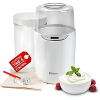 Yogurt Maker with 2 Quart Glass Jar (64 Oz.), White, 2025 Edition, Adjustable Time & Temperature Control 1
