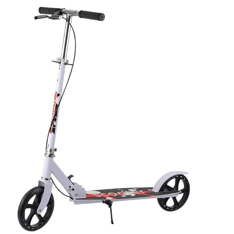 Portable Foldable 2 Wheel Hand Brake Outdoor Urban Campus Transportation Skateboard New Youngsters Non-electric Kick Scooter