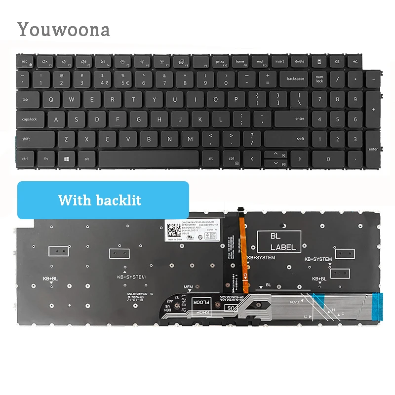 Teclado do Portátil Original para Dell Vostro 15 3510 3515 3520 3525 5510 5515 P106f - Imagem 4