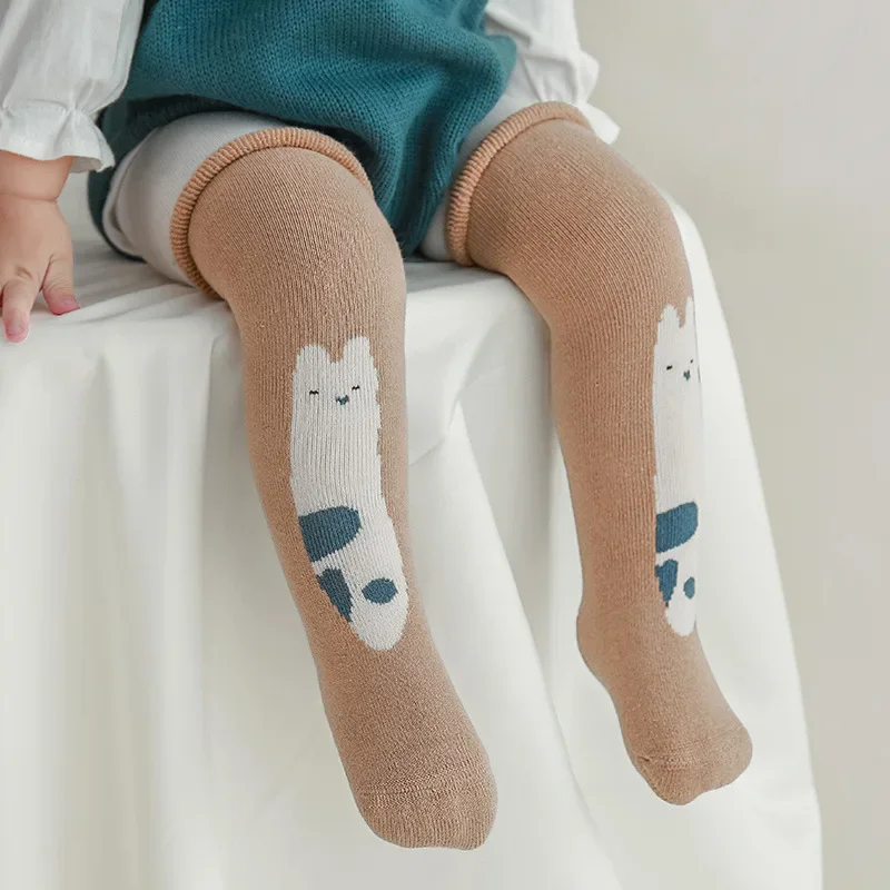 

Autumn and Winter New Wool Thickened Baby Socks Baby Over The Knee Stockings Warm Cartoon Children's Socks