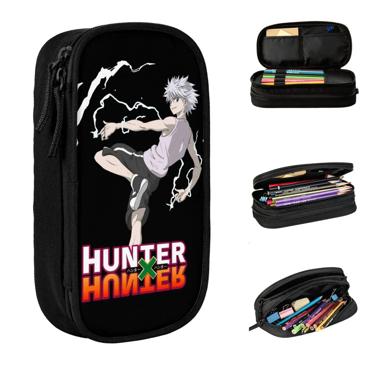 

Чехол для карандашей Hunter X Hunter Kilua, школьный вместительный офисный пенал для ручек и косметики