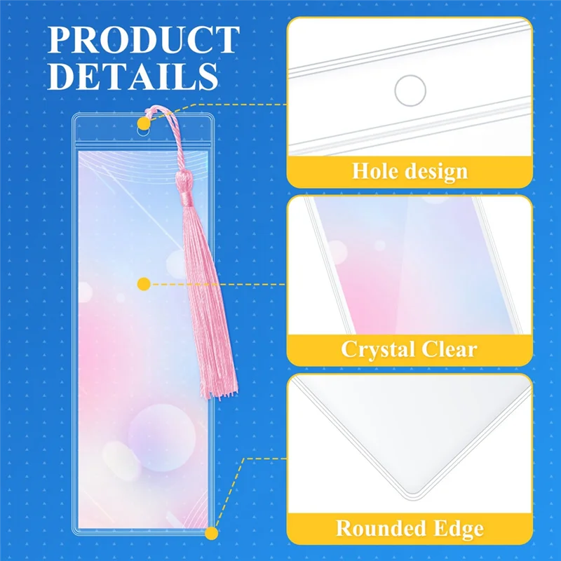 업그레이드된 투명 PVC 북마크 보호 슬리브 투명 북마크 슬리브 투명 보호 필름 웨딩 사진 스트립 슬리브
