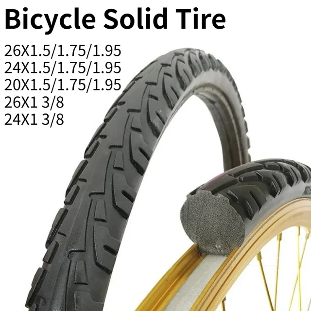 Bicycle solid tire 20/24/26 inch x1.50/1.95/1 3/8 bicycle solid tires 26 inch MTB tire Anti Stab Riding for road bike tyre Bicycle solid tire 20/24/26 inch x1.50/1.95/1 3/8 bicycle solid tires 26 inch MTB tire Anti Stab Riding for road bike tyre