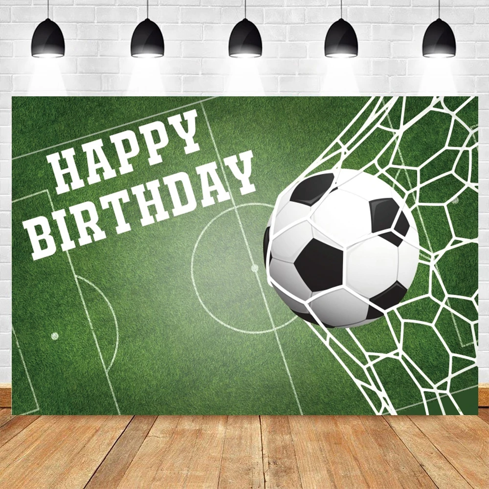 Photo Backdrop Football Birthday Backdrop Soccer Field Stadium Grassland Baby Boy Portrait Photo Background Cake Table Banner Photography Props