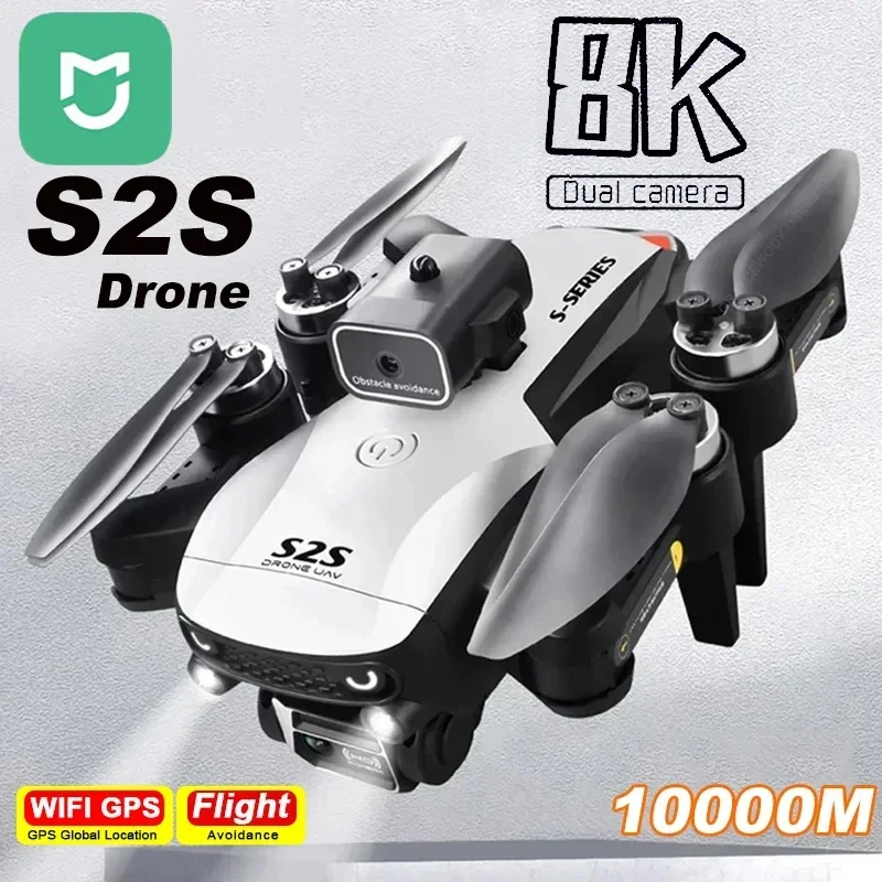 Drone Quadcopter MIJIA S2S Mini 4k 8K HD Camera Obstacle Avoidance Aerial Photography Brushless Motor Foldable Rc Kid Toys