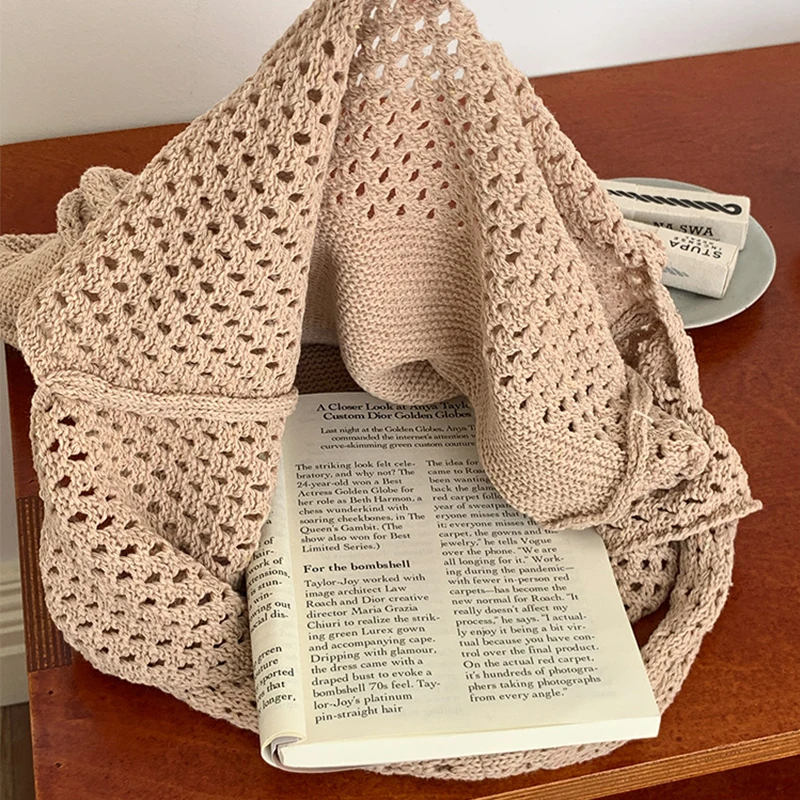 Designer Knitted Handbags Large Capacity Totes Women Pack Summer Beach Bag Big Purses Casual Hollow Woven Shoulder Bags