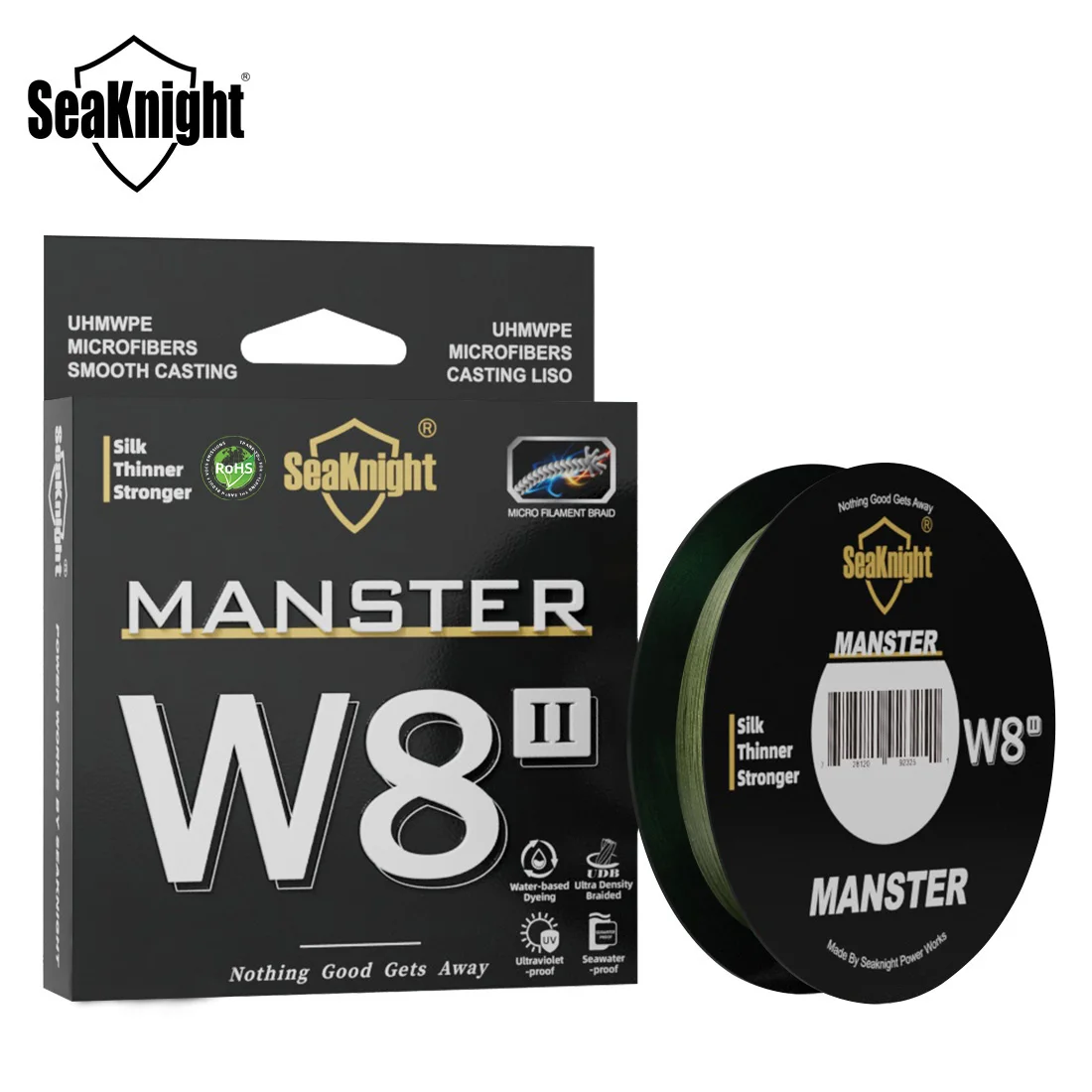 Ligne de Pêche PE 8 Brins SeaKnight W8 II Manster 15-100LB pour Mer et Eau Douce
