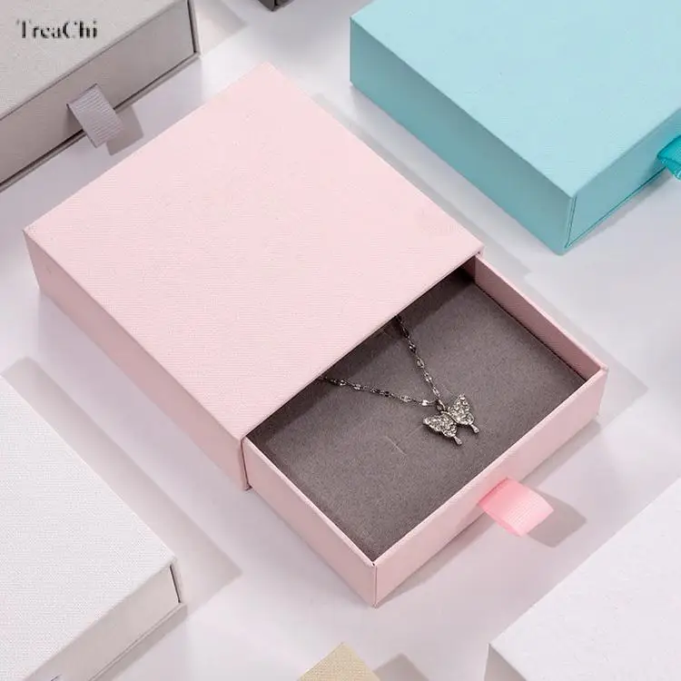 Colorful Jewelry Packaging Box Small Cardboard Drawer Gift Box for Jewelry Ring Necklace Holder Earring Bracelet Storage Case