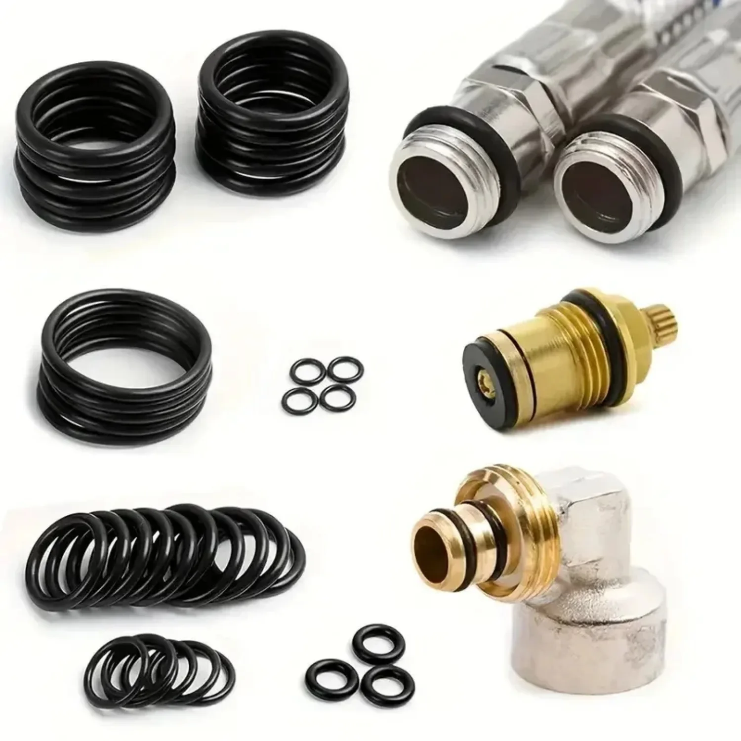 Nitrile O-Ring Seals Heavy-Duty Washer and Gas Seal Kit 20 Sizes for Pressure Washers Pneumatics Automotive and DIY Repairs