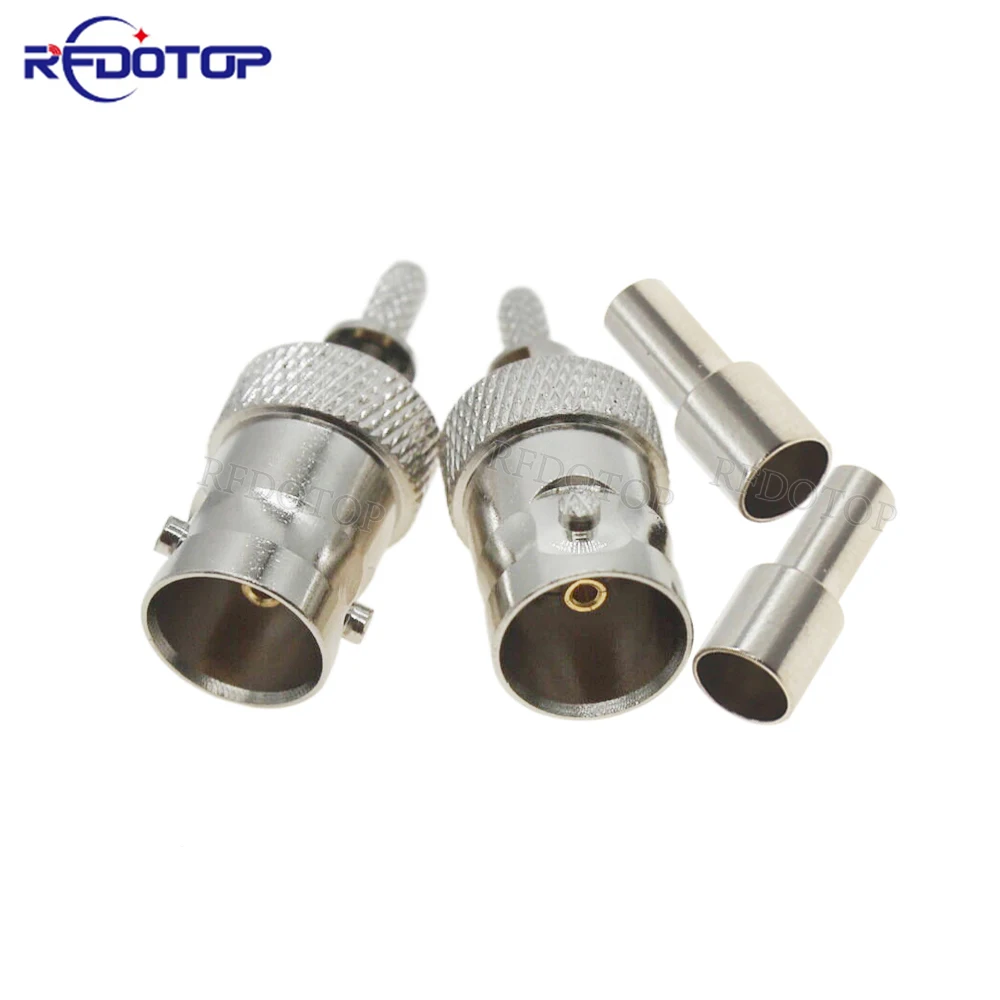 

2Pcs/Lot RG-179 BNC Female Straight 75 Ohm Q9 Crimp RF Connector for RG179 RF Coaxial Cable