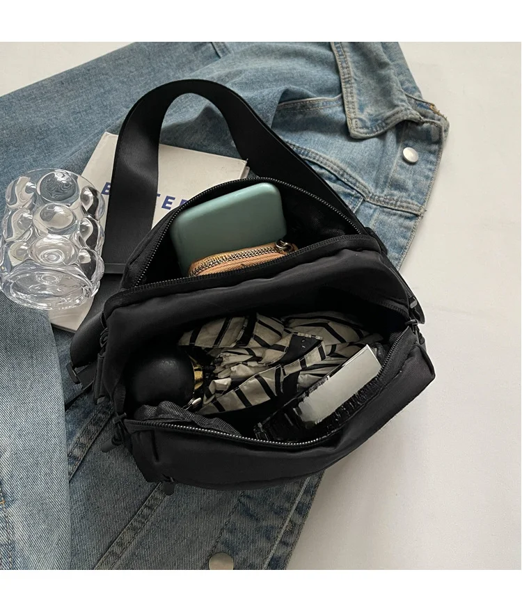 Simple casual one small Oxford fabric shoulder strap, large capacity men's and commuting bag, women's crossbody bag_voghion.com