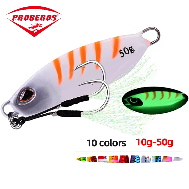 Jigs de pêche 10g à 50g métalliques holographiques - Leurres mer pour bar et carnassiers marins