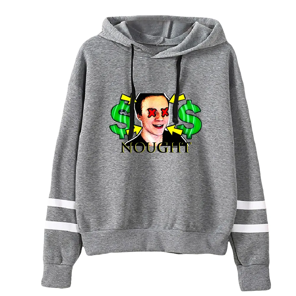 Nought Merch N Logo Print Unisex Pocketless Parallel Bars Sleeve Sweatshirts Women Men Hoodie Youthful Youtuber Fashion Clothes
