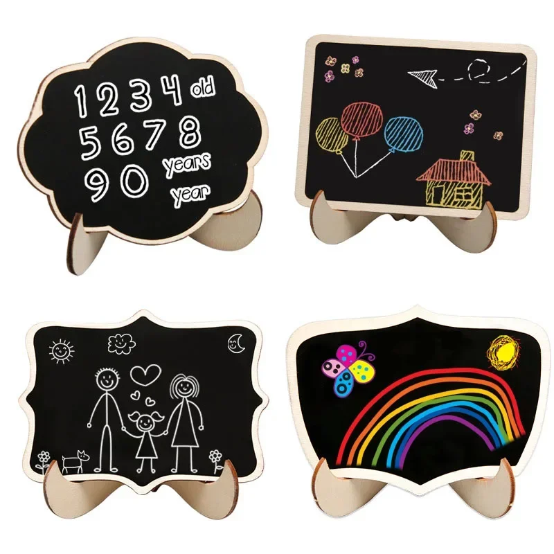 5/10/20 Stück Mini-Tafel-Logo-Holztafel mit Halterung, geeignet für Tischnummerierung, Etikettierung von Lebensmitteln, Event-Nachrichtentafel – Detail 5