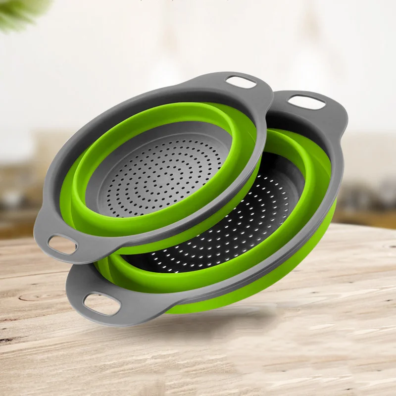 Kitchenware Vegetables Fruits Drain Basket Creative Folding PP Draining Baskets Organizer Kitchen Accessories