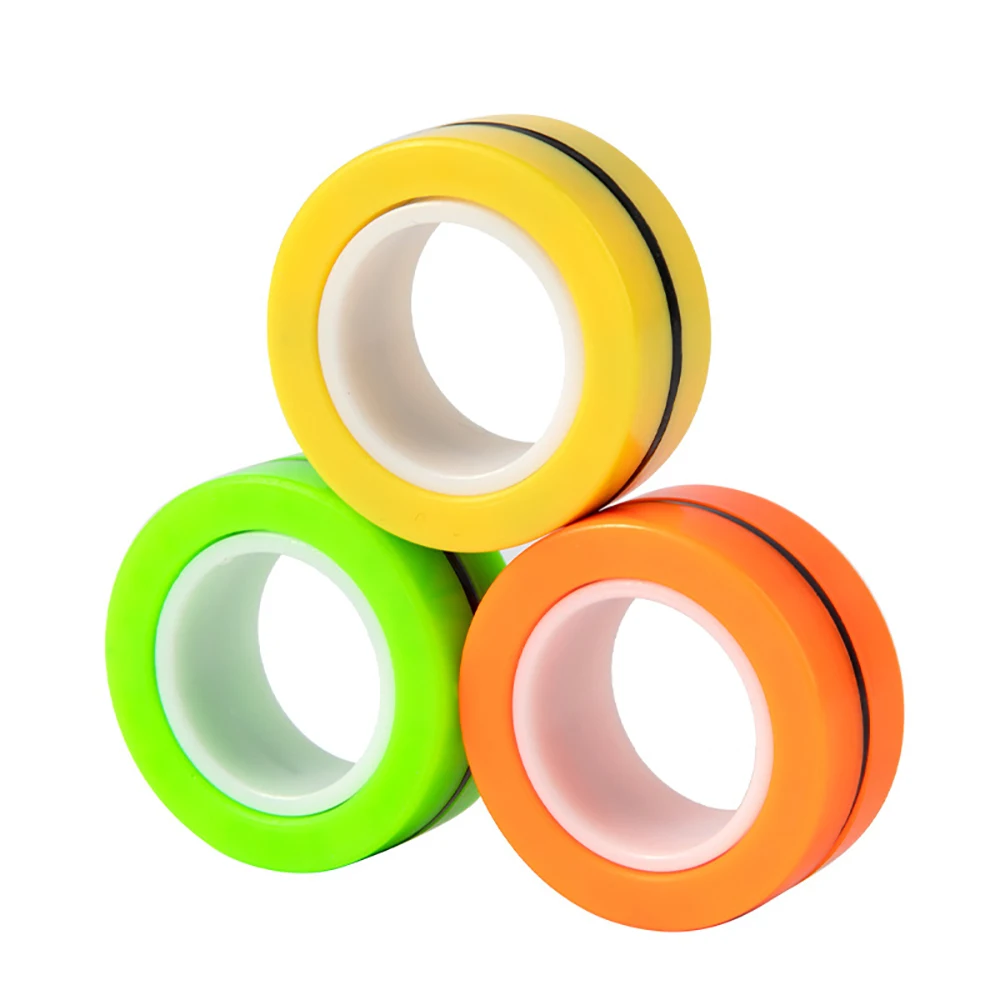 3pcs Magnetic Rings Unzip AntiStress Ring Spinner Magnetic Spinner Magic Ring Tool Bracelet For Children and Adult