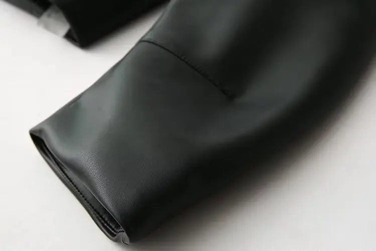 Leather Jacket Women's Pu Coat With Button Long Sleeve Outwear Solid Long Sleeve Top Elegant Streetwear inszartrafrJaqueta Couro