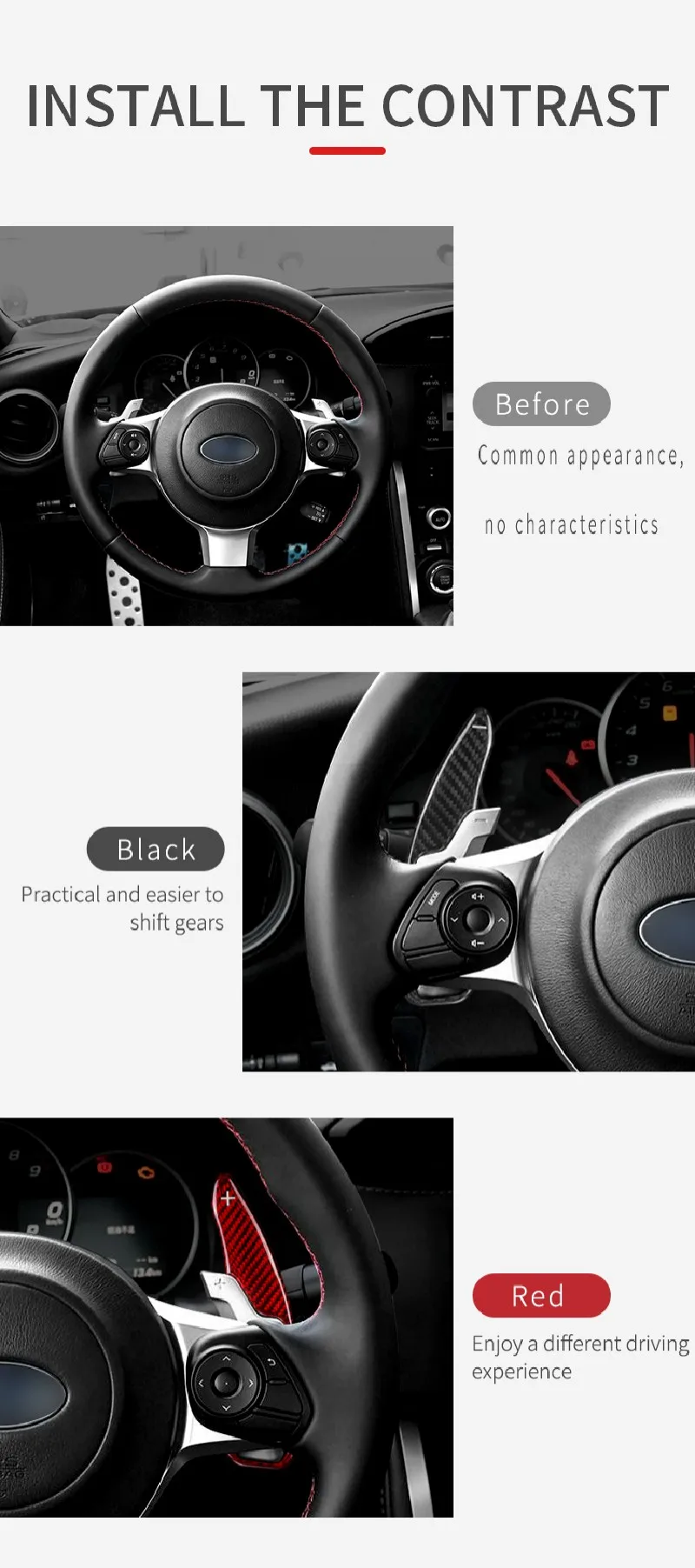 Car Accessories Steering Wheel Shift Paddle Shifter For Subaru BRZ For Toyota GT86 Carbon Fiber Extension Paddle Shifters