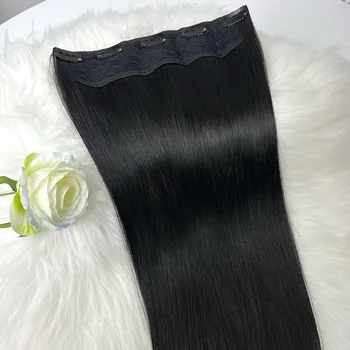 Extension per Capelli con Clip in Capelli Umani, Extension Lisci con Clip in Capelli Veri, 16-26 Pollici, Colore Naturale Marrone