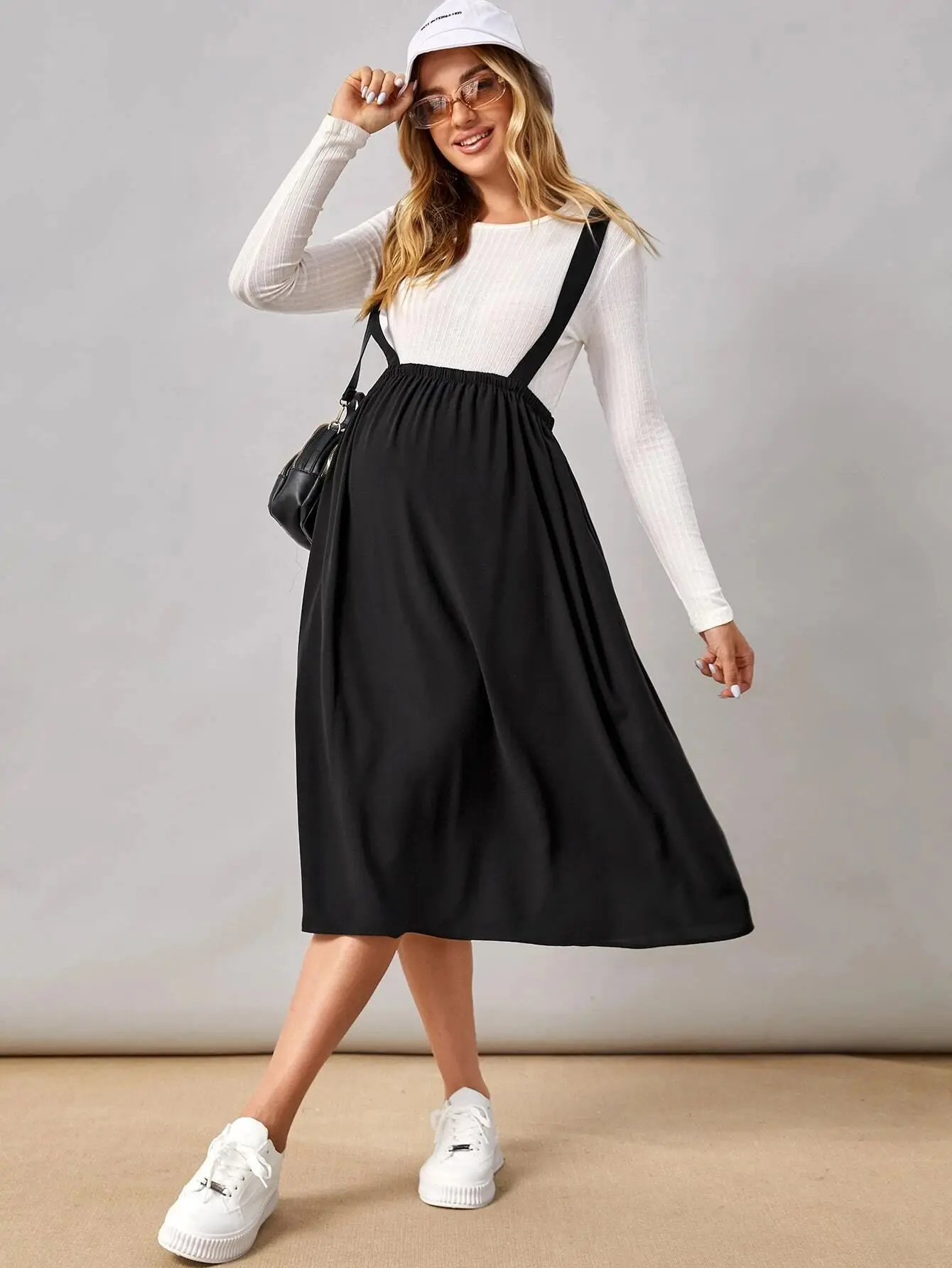 Hot Sale Black Maternity Sling Skirt For Pregnant Women Casual Clothes Solid Color Fashion Pregnancy Clothing Loose Woman Skirts