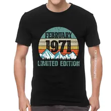 

February 1971 Limited Edition Tshirts Men Fashion Tees Top Cotton Oversized T Shirts 50th Birthday EMO Men T Shirts Y2k Anime