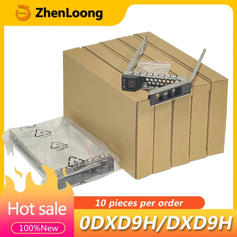 Suporte da Bandeja do Caddy Hdd Servidor Dell R750 R740 R640 R940 T350 R540 14g 2.5 Sas Sata 0dxd9h 10 Pcs Lote Novo