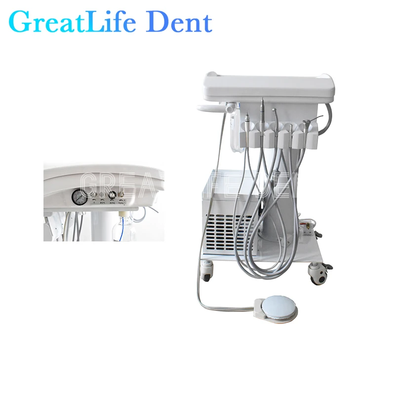 GreatLife Dent Veterinary Clinic Dental Mobile Unit Portable Dental Unit with Air Compressor