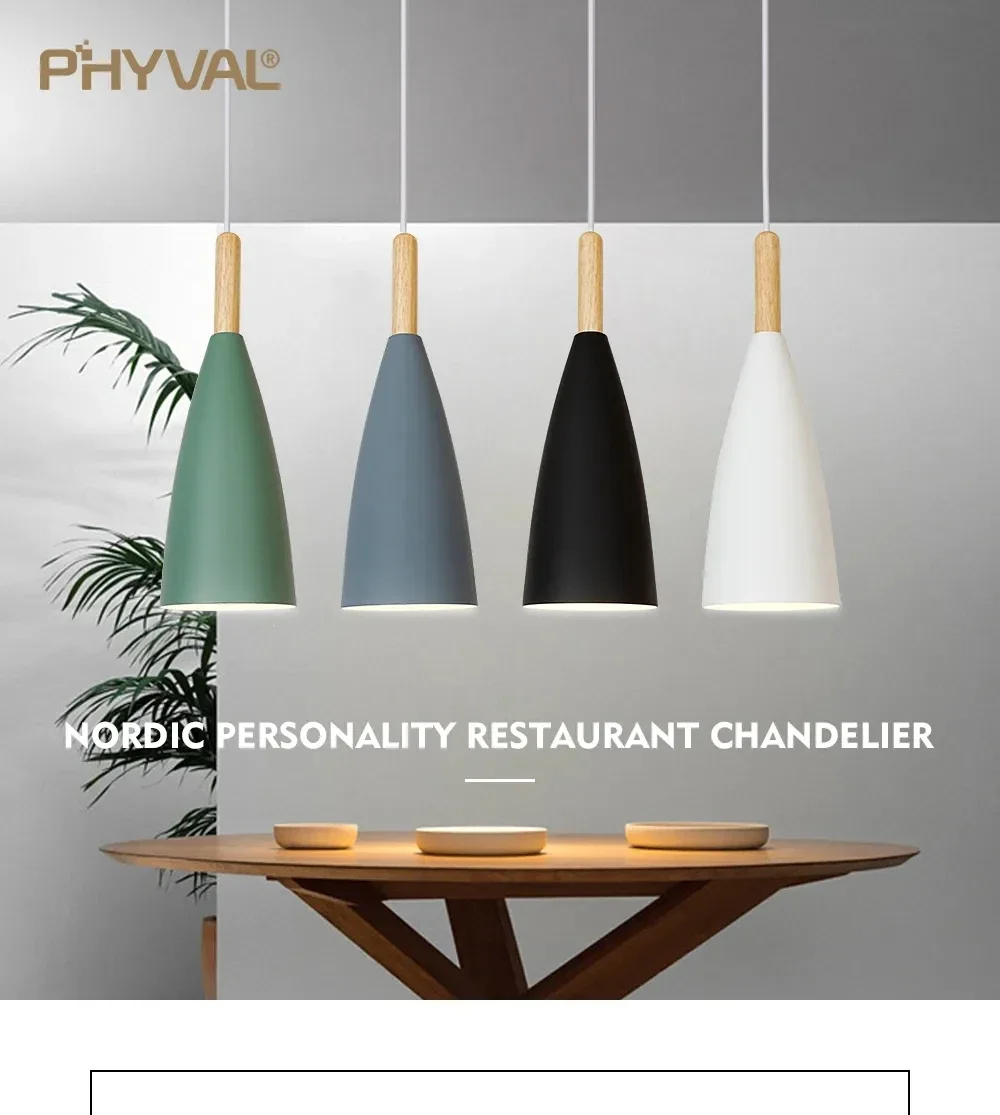 Description Picture 2 of itemSimple Wooden LED Pendant Light Macaroon Lamp For Living Room Dining Room Bedroom Dining Table Indoor Decor Lighting Fixture