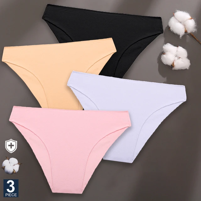 FINETOO 3PCS/Set M-XXL Cotton Lingerie Panties Women Underwear Sexy Femme Underwear  Women's Underpant Panty